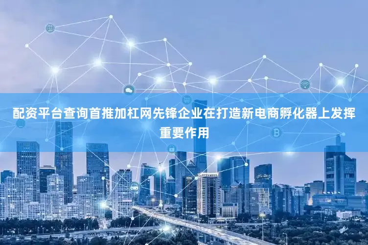 配资平台查询首推加杠网先锋企业在打造新电商孵化器上发挥重要作用